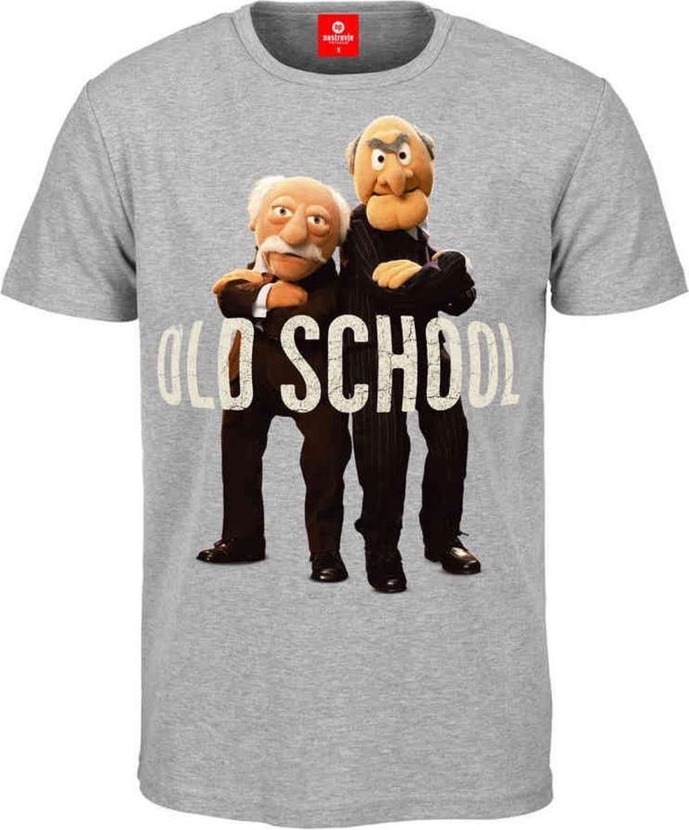 The Muppets Heren Tshirt M Old School Waldorf & Statler Grijs