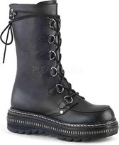 LILITH-270 - (EU 36 = US 6) - 1 1/4 PF Lace-Up Mid-Calf Boot, Back Zip