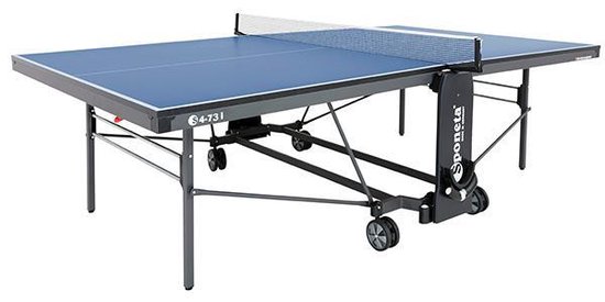 Sponeta® S4-73i Tafeltennistafel Indoor - Expertline - Pingpongtafel voor binnen - Speeltoestel voor binnen - Inklapbaar - Zelftrainer - Inclusief batshouder - 19mm blauw blad - 3 Jaar garantie - LxBxH 274x152,5x76cm - Made in Germany