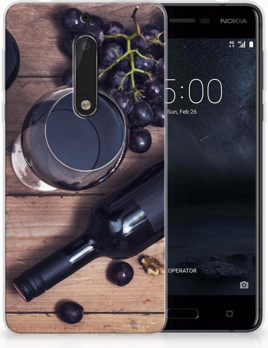 Back Cover voor Nokia 5 Siliconen Case Wijn