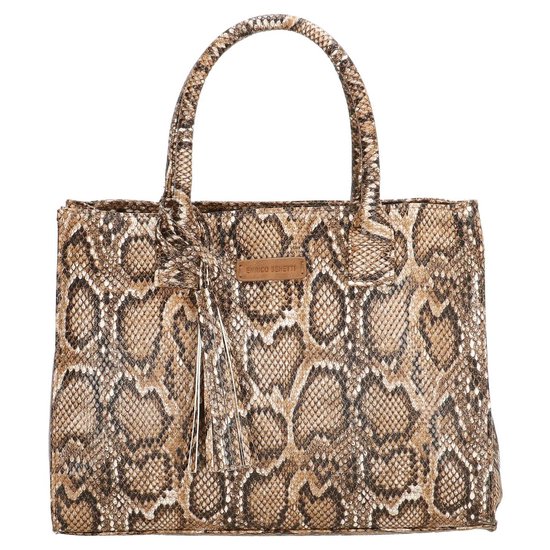 handtas slangenprint zwart