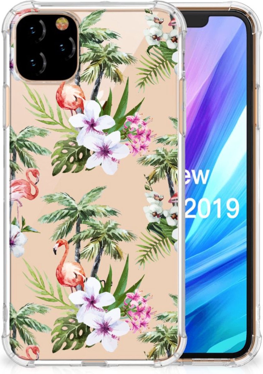 Apple iPhone 11 Pro Max Case Anti-shock Flamingo Palms