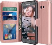 Samsung Galaxy J5 2017 - Book PU lederen Portemonnee cover Book case goud