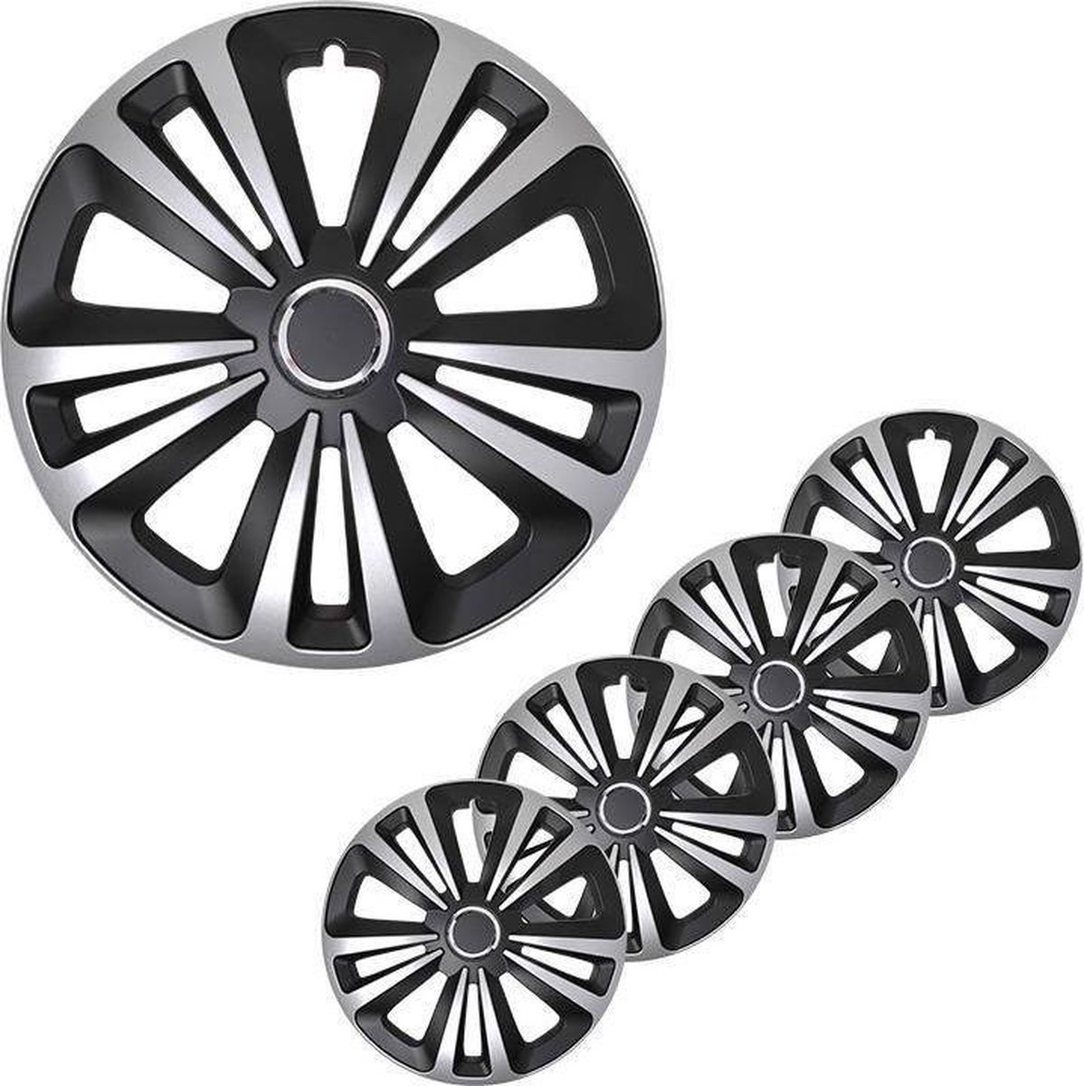 Enjoliveur ProPlus Terra Argenté/noir 15 Pouces - Pour Jantes Acier, Look SUV/4x4