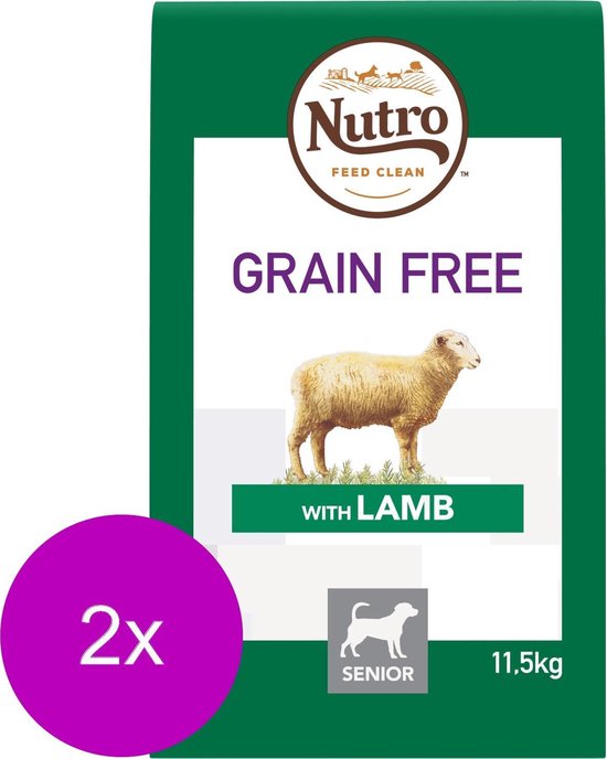 Nutro Senior Grain Free - Hondenvoer - 2 x Lam 11.5 kg | bol.com