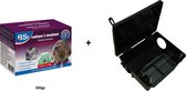 Venin de souris - Combattez les souris en toute sécurité : Bloc de génération 300gr + boîte d'alimentation avec serrure
