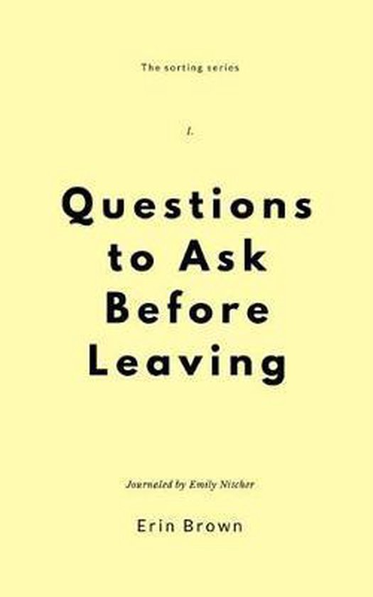 Sorting- Questions to ask before leaving - cover