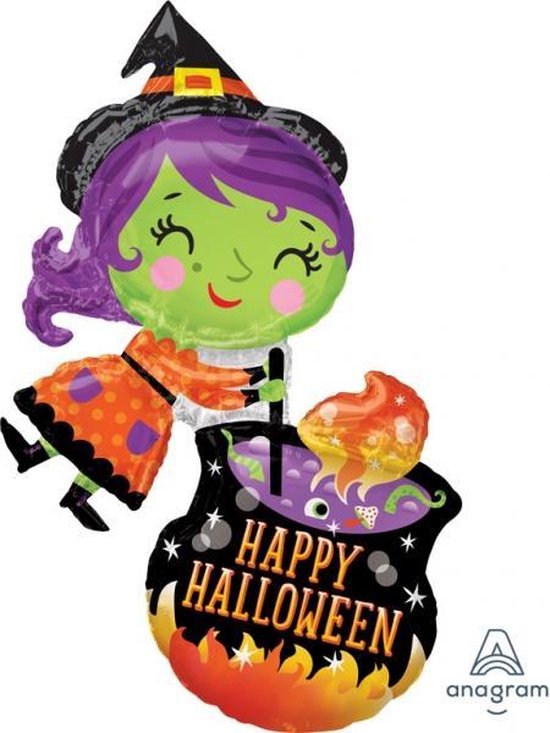 SuperShape Witch & Cauldron Foil Balloon P35 packaged 63 x 7