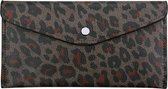 Leopard GS - Clutch - Portemonnee - Enveloppetas - PU - Dierenprint - Bruin - Grijs - Zwart