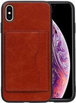 Staand Back Cover 1 Pasjes voor iPhone XS Max Bruin