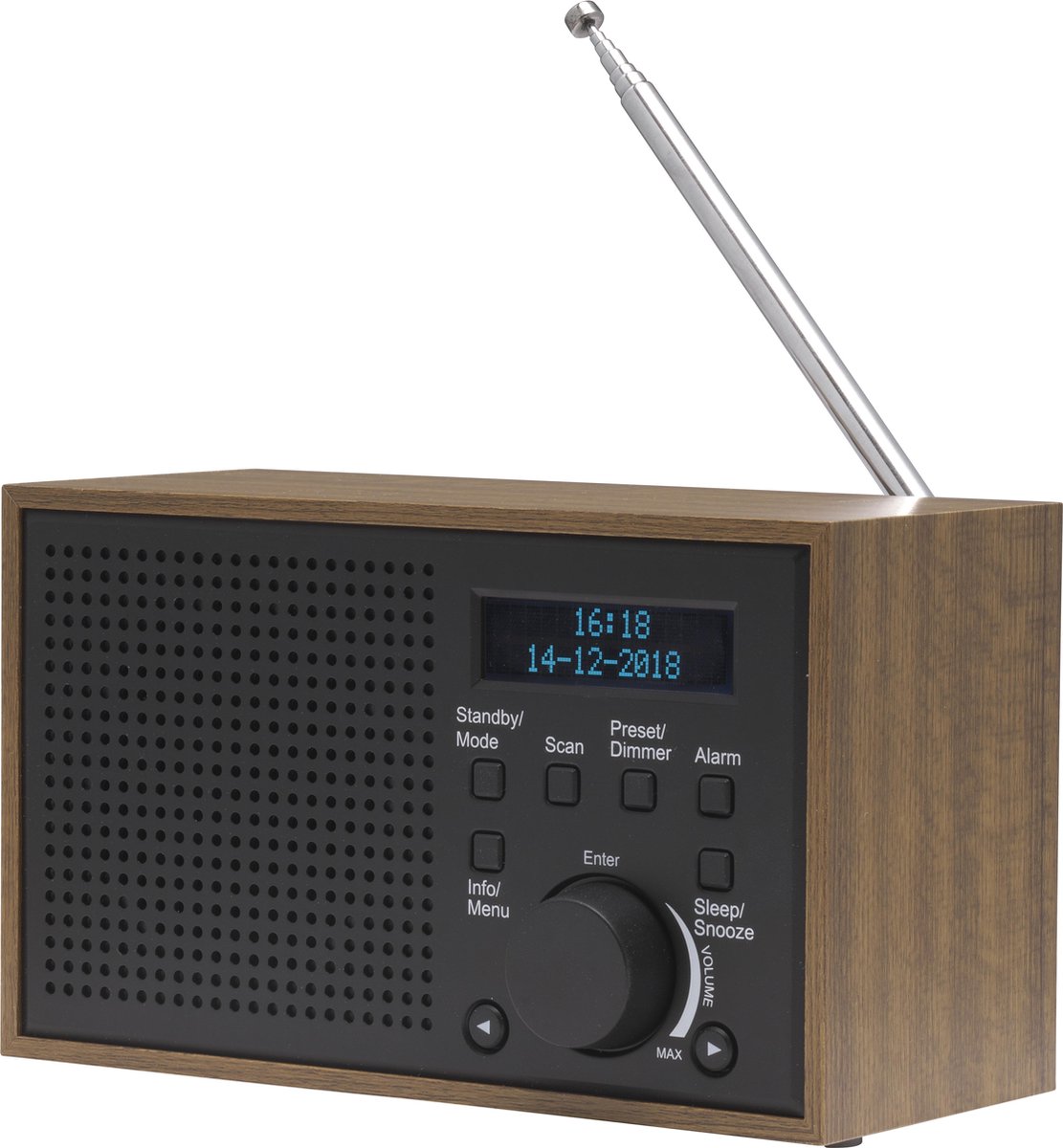 Denver DAB Radio Retro Radio met FM en DAB+ LCD Scherm DAB46 Donker Grijs