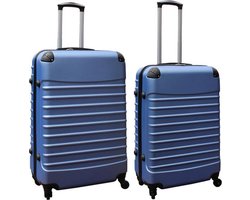 Travelerz kofferset 2 delig ABS groot - met cijferslot - reiskoffers 69 en 95 liter - licht blauw