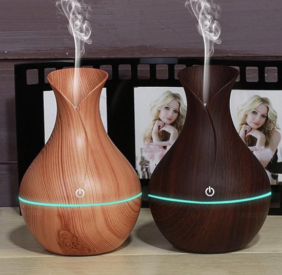Aroma Diffuser - Luchtbevochtiger Aroma Therapie + NEUTRIHERBS Olie 10 ML - Vernevelaar – Verstuiver – Lichtbruin
