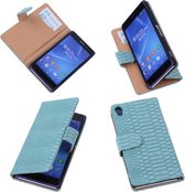 Bestcases  Slang Turquoise Bookcase Cover Hoesje Sony Experia Z2