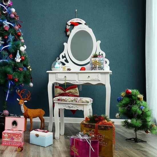 VDD Kaptafel make up visagie opmaaktafel bureau toilettafel lichtbruin