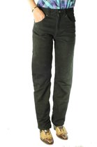 Sticks&Stones 501- 5 pocket Nubuck leren broek-Zwart-Jeansmaat W26 L34