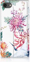 Hoesje iPhone 8 | 7 | SE (2020/2022) Bookcase Bird Flowers