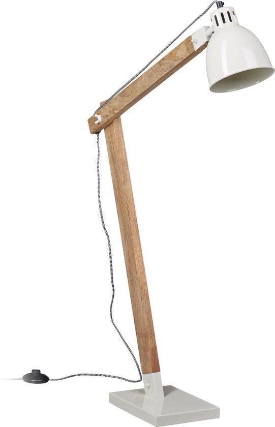relaxdays - vloerlamp Scandinavisch ontwerp - hoogte verstelbaar - hout -  retro | bol.com