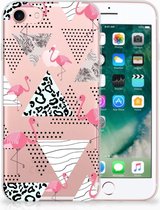 Hoesje Geschikt voor iPhone SE (2020/2022) en Geschikt voor iPhone 8 | 7 Flamingo Triangle