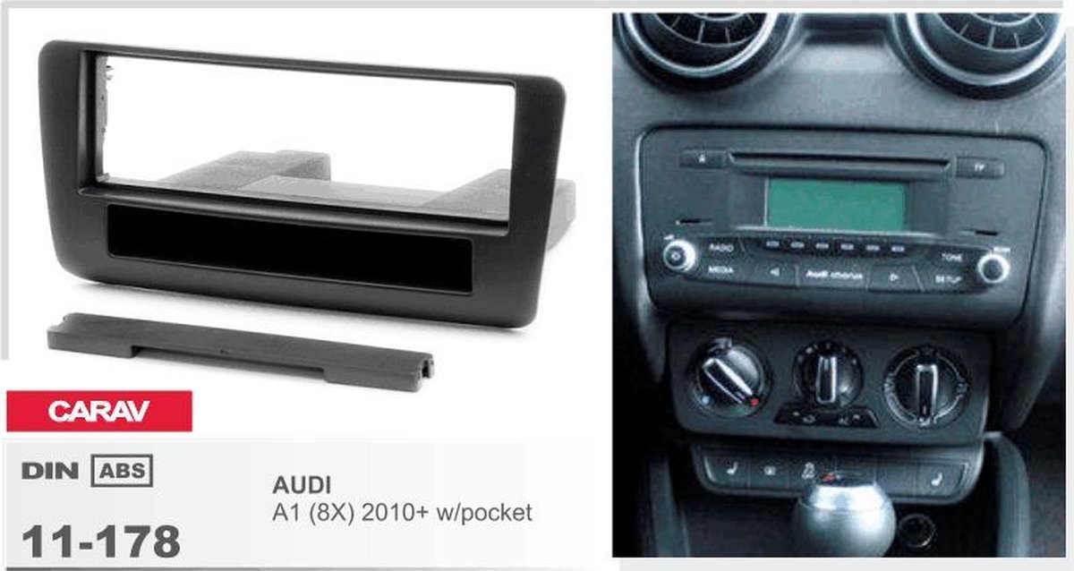 1-DIN AUDI TT (8N) 1998-2006 panneau d'installation Audiovolt 11