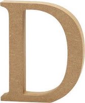 Letter, D, h: 8 cm, dikte 1,5 cm, MDF, 1stuk