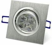 LED Inbouwspot 12W - Vierkant - Zilver Dimbaar - Koel Wit