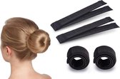 Magic Bun Maker Set - 2 pcs cheveux élastiques noirs font le noeud parfait Fashion Favorite