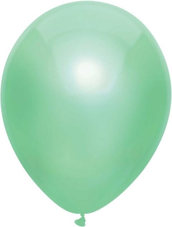 10x Mintgroene metallic ballonnen 30 cm