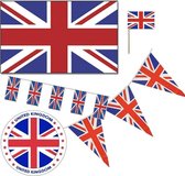Feestartikelen Groot Brittannie versiering pakket - UK/Engeland thema decoratie - Engelse vlag
