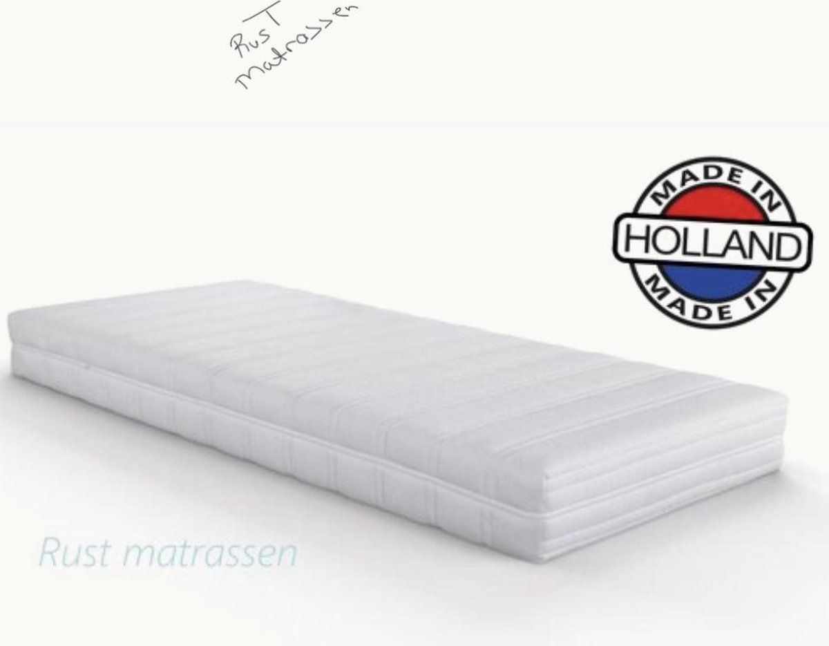 Polyether matras met anti-allergische wasbare Badstof hoes met rits - 70x170 x14cm