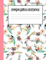 Cute Floral Composition Notebook For Girls