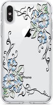Apple Iphone XR transparant siliconen hoesje - Bloemen design