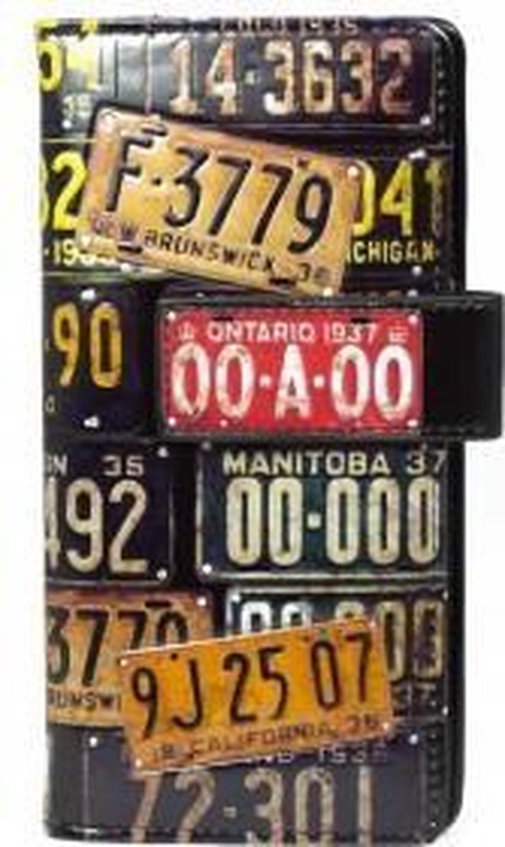 Shagwear Portemonnee Dames - Pasjeshouder - Portefeuille Dames - Kunstleer - License Plates (0365Z)