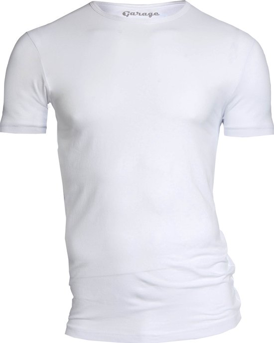 Garage 201 - Lot de 1 T-shirt Body Fit Col Rond Blanc - S