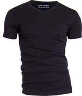 Garage 302 - Semi Bodyfit T-shirt V- hals korte mouw navy XL 100% katoen 1x1 rib