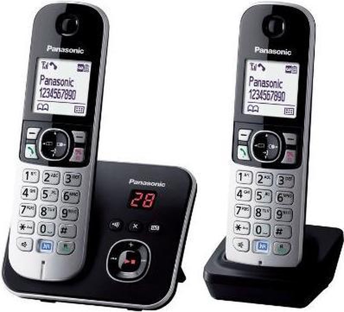 Panasonic KX-TG6822 - Duo DECT telefoon - Antwoordapparaat - Zwart/Zilver |  bol.com