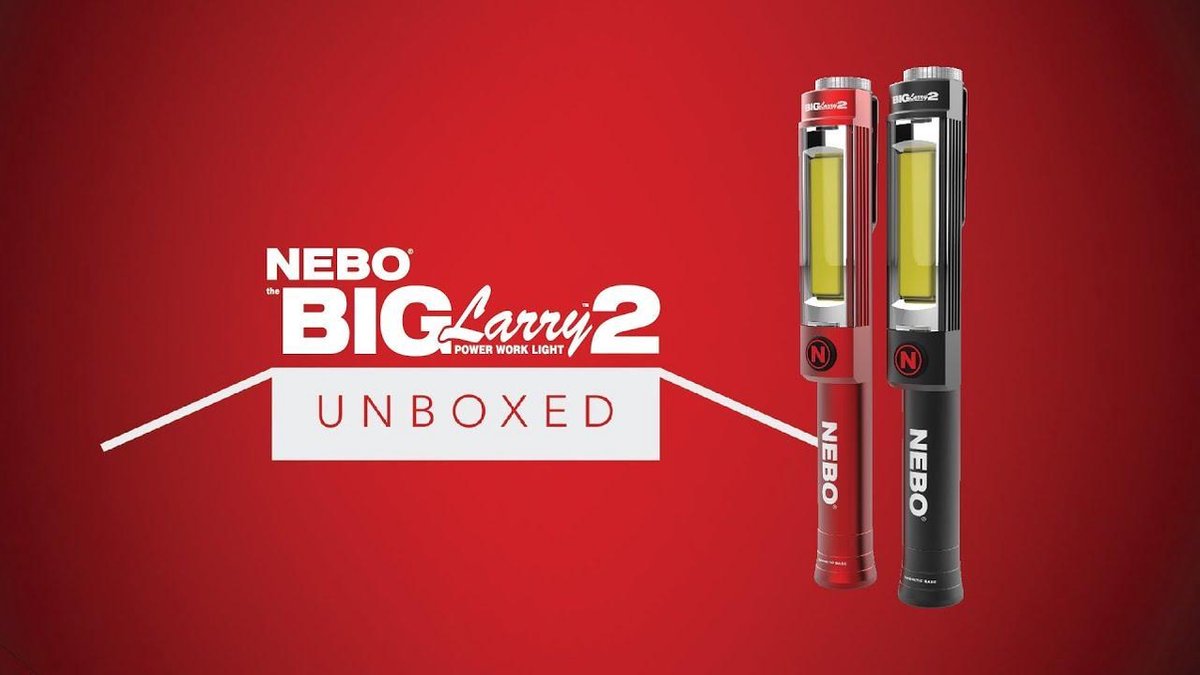 Nebo - Big Larry2 - wit licht 500 lumen en Rood licht. rood metaal