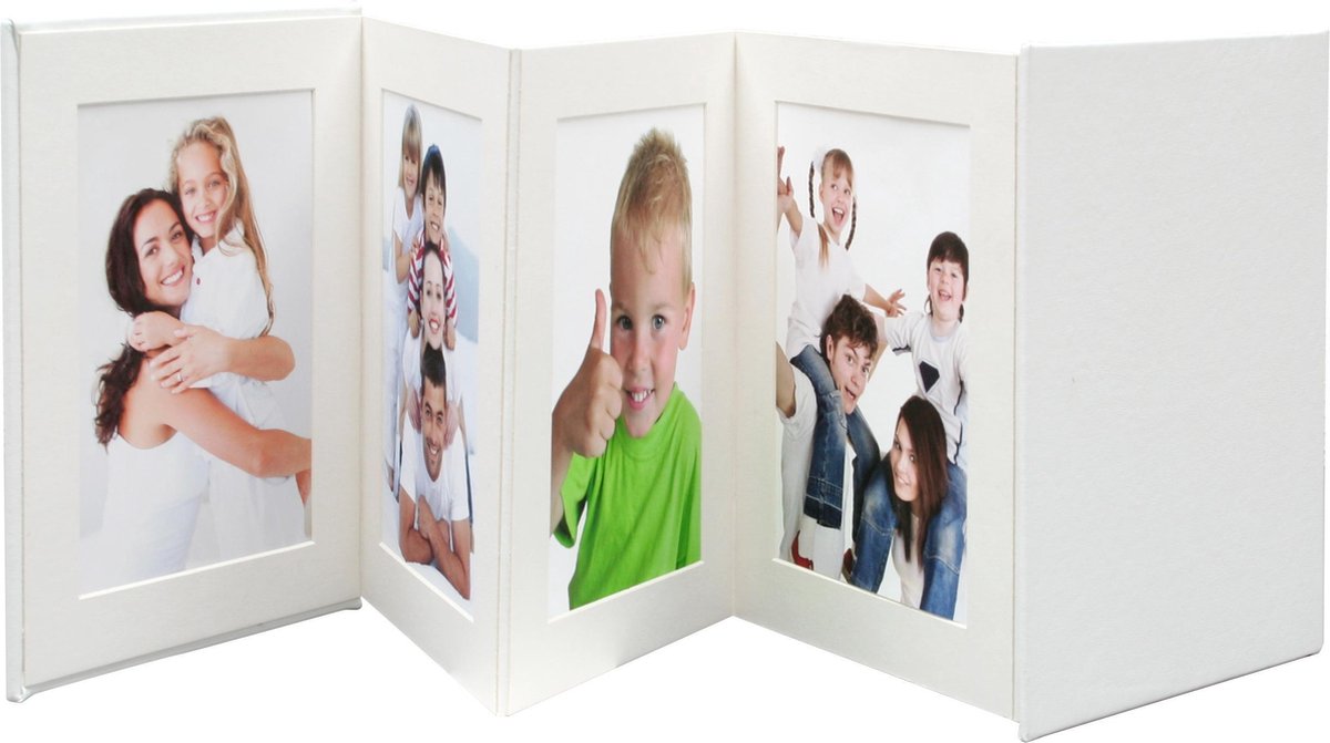 Deknudt Frames A66DC1 8PH - leporello album - wit - 8x foto 13x13 cm