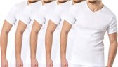 5 stuks Basic T-shirt - V-hals - 100% katoen - Wit - Maat M