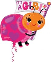 "It's a Girl" Lieveheerstbeestje FolieBallon, 63x81 cm