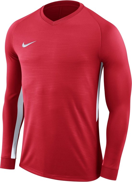 Nike Tiempo Premier LS Jersey Sport Shirt - Taille M - Homme - Rouge / Blanc
