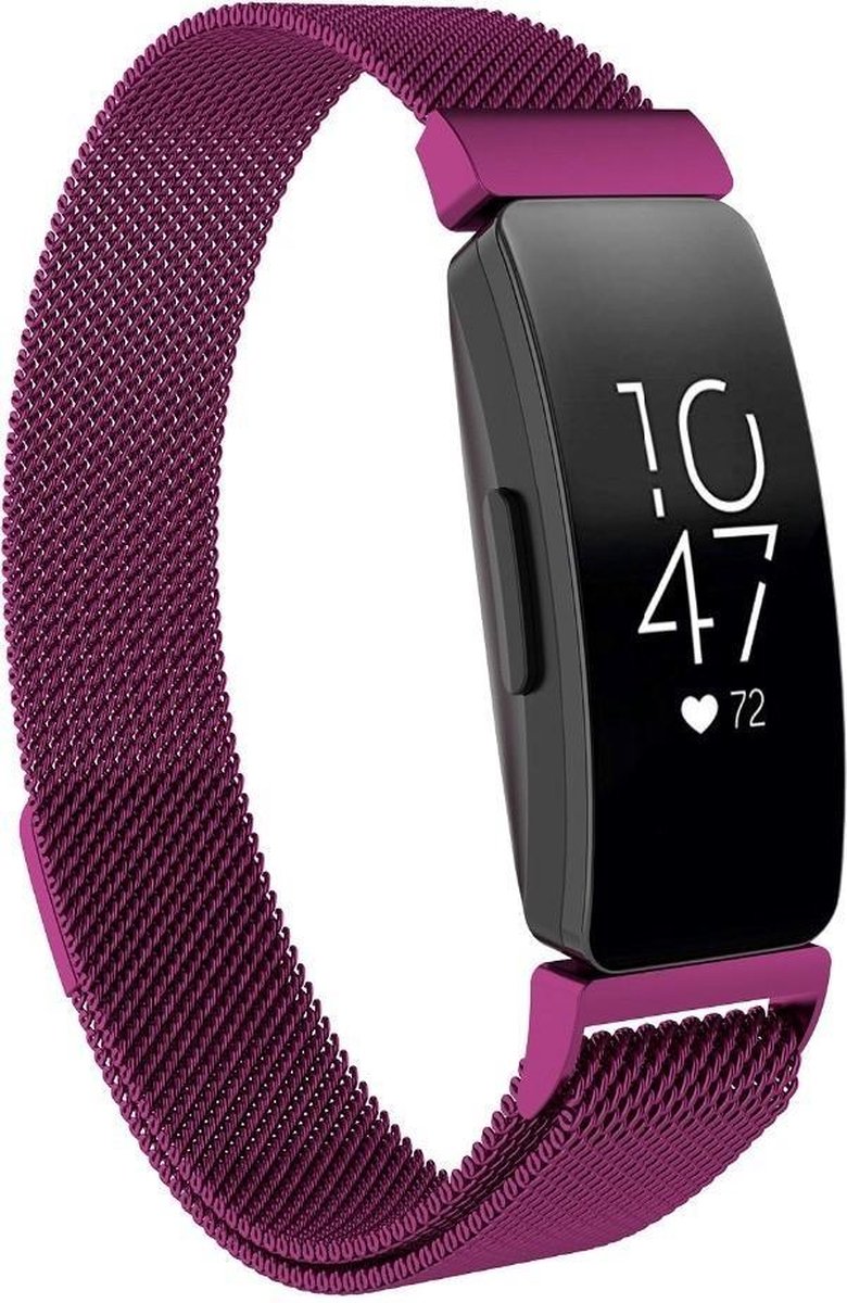 KELERINO. Milanees bandje geschikt voor Fitbit Inspire (HR) - Paars - Large