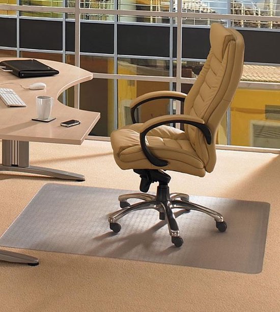 Protecteur de sol / Tapis de chaise de bureau PVC - Pour moquette -  120x150cm | bol.com