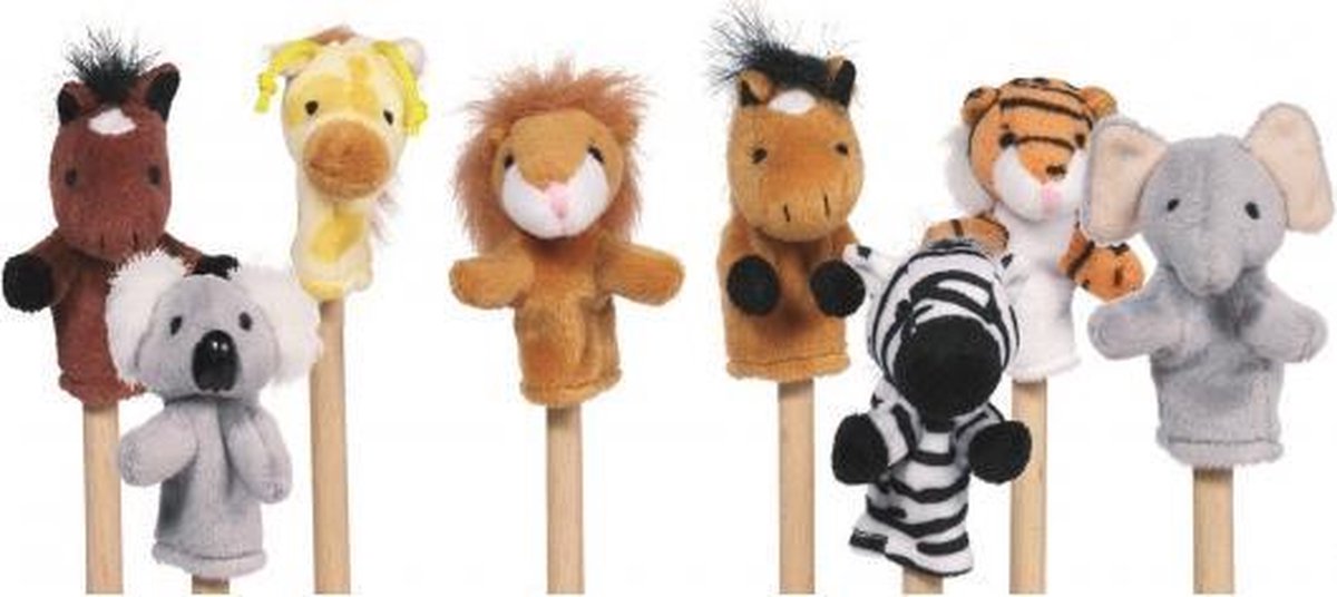 Afbeelding van product Merkloos / Sans marque  Vingerpoppetjes dierentuin dieren