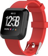 Siliconen Armband Voor de Fitbit Versa, Versa Lite, Versa 2 - Horloge Band - Rood - Large