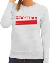 Dokter logo grijze sweater voor dames - Hulpdiensten verkleedkleding XS