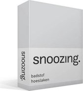 Snoozing - Badstof - Hoeslaken - Tweepersoons - 120/130/140x200 cm - Grijs