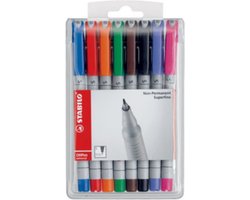 STABILO OHPen - Uitwisbare Marker - Universal S Punt 0,4 mm - Etui Met 8 Kleuren