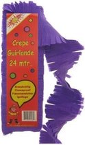 Crepe guirlande brandveilig paars 24meter - verjaardag vlaglijn festival thema feest purple party