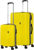 CarryOn Connect Kofferset - TSA Trolleyset 2-delig - Luxe voering - OKOBAN-registratie - USB - Geel